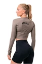 Nebbia Hero Sporty Hero crop top long sleeve mocha Női póló