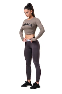 Nebbia Hero Sporty Hero crop top long sleeve mocha Női póló XS