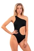 Nebbia  One Shoulder Asymmetrical Monokini 459 Black Fürdőruha