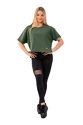 Nebbia  Organic Cotton Loose Fit “The Minimalist” Crop Top 417 dark green Női póló