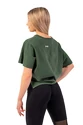 Nebbia  Organic Cotton Loose Fit “The Minimalist” Crop Top 417 dark green Női póló