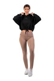 Nebbia Organic Cotton Ribbed High Waist Leggings 405 brown Női leggings