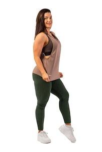 Nebbia  Organic Cotton Ribbed High Waist Leggings 405 dark green Női leggings