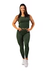 Nebbia  Organic Cotton Ribbed High Waist Leggings 405 dark green Női leggings XS