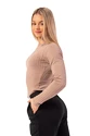 Nebbia  Organic Cotton Ribbed Long Sleeve Top 415 brown Női póló