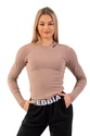 Nebbia  Organic Cotton Ribbed Long Sleeve Top 415 brown Női póló