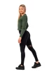 Nebbia  Organic Cotton Ribbed Long Sleeve Top 415 dark green Női póló