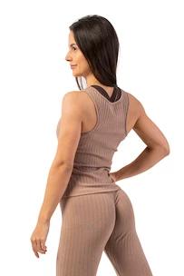 Nebbia  Organic Cotton Ribbed Tank Top 414 brown Női ujjatlan póló