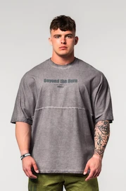 Nebbia Washed-off Oversized Heavyweight Cotton T-shirt NO SHORTCUTS Light Grey Férfipóló