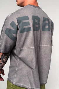 Nebbia  Washed-off Oversized Heavyweight Cotton T-shirt NO SHORTCUTS Light Grey Férfipóló