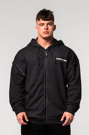 Nebbia Washed-off Zip Up Hoodie GYM BRO Black Férfi-melegítőfelső