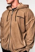 Nebbia  Washed-off Zip Up Hoodie GYM BRO Light Brown Férfi-melegítőfelső