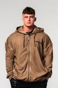 Nebbia  Washed-off Zip Up Hoodie GYM BRO Light Brown Férfi-melegítőfelső