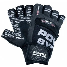 Power System Fitness Rukavice Power Grip Černošedé Fitness kesztyű