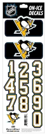 Sportstape ALL IN ONE HELMET DECALS - PITTSBURGH PENGUINS - DARK HELMET Védősisakszám