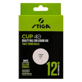 Stiga Cup 40+ ABS White 12 Pack Labdák