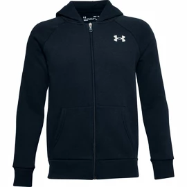 Under Armour RIVAL COTTON FZ HOODIE dark blue Fiú-melegítőfelső