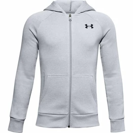 Under Armour RIVAL COTTON FZ HOODIE grey Fiú-melegítőfelső