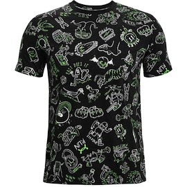 Under Armour Run Ur Face Off Print SS Black Férfipóló