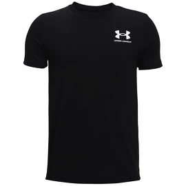 Under Armour Sportstyle Left Chest SS Black Fiúpóló