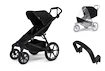 Városi babakocsi Thule Urban Glide 4-wheel Black + Biztonsági rúd + Esővédelem