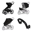 Városi babakocsi Thule Urban Glide 4-wheel Black + Biztonsági rúd + Esővédelem + Szúnyogháló