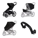 Városi babakocsi Thule Urban Glide 4-wheel Black + Biztonsági rúd + Esővédelem + Szúnyogháló