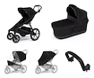 Városi babakocsi Thule Urban Glide 4-wheel Black + Mózeskosár Black SET 5in1