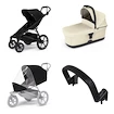 Városi babakocsi Thule Urban Glide 4-wheel Black + Mózeskosár Soft beige SET 4in1