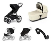 Városi babakocsi Thule Urban Glide 4-wheel Black + Mózeskosár Soft beige SET 5in1