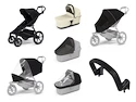 Városi babakocsi Thule Urban Glide 4-wheel Black + Mózeskosár Soft beige SET 7in1