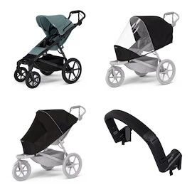 Városi babakocsi Thule Urban Glide 4-wheel Mid blue + Biztonsági rúd + Esővédelem + Szúnyogháló