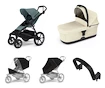 Városi babakocsi Thule Urban Glide 4-wheel Mid blue + Mózeskosár Soft beige SET 5in1