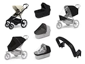 Városi babakocsi Thule Urban Glide 4-wheel Soft beige + Mózeskosár Black SET 7in1