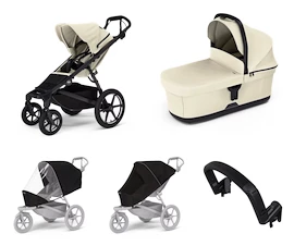 Városi babakocsi Thule Urban Glide 4-wheel Soft beige + Mózeskosár Soft beige SET 5in1