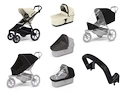 Városi babakocsi Thule Urban Glide 4-wheel Soft beige + Mózeskosár Soft beige SET 7in1